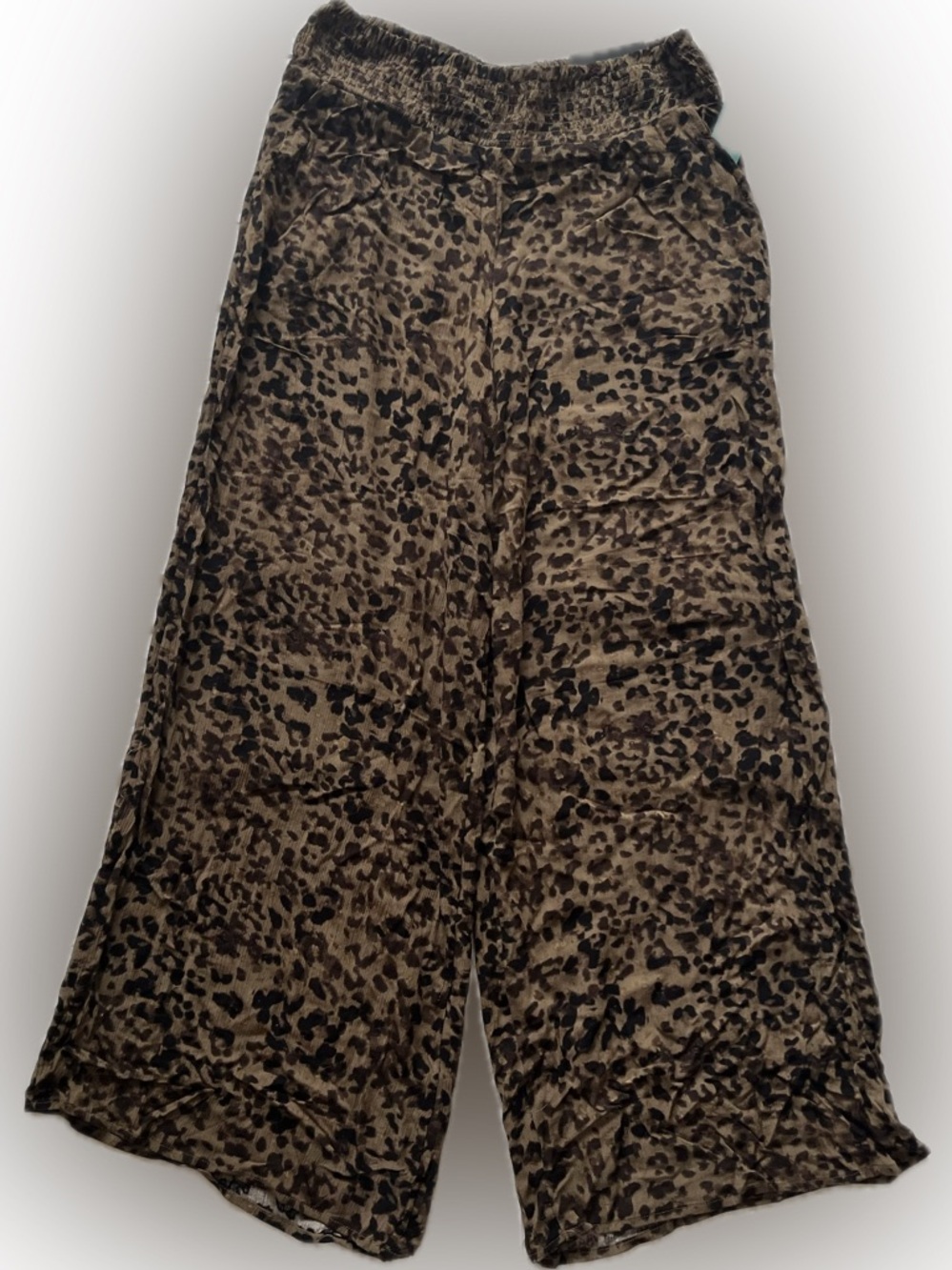 Cheetah boho festival Leopard-Print Wide Leg Gaucho Pants NWT size M